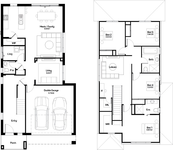 Modern two-story residential facade for the Monterey 25 design at Haven Estate Cambewarra, featuring the Mantra architectural style with premium exterior finishes.